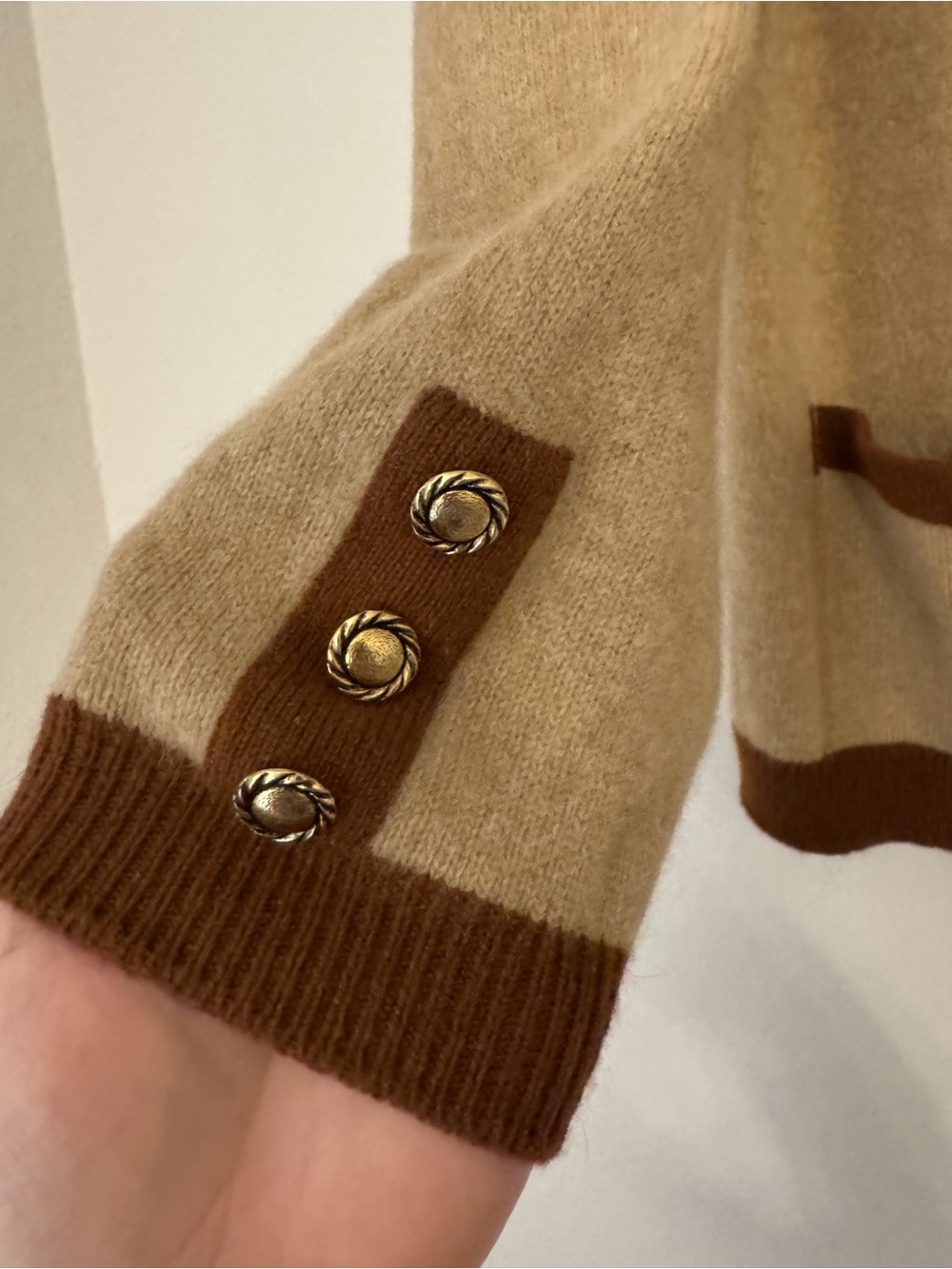 Vintage Made in Scotland Strathspey 100% Wool Blend Brown Cardigan - Picture 5 of 16